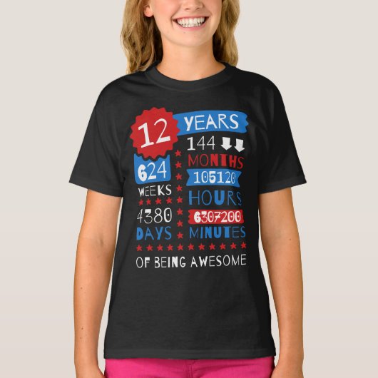 12 jaar Geweldige - 12e T-shirt op jaarbasis (Voorkant)