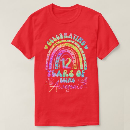 12 jaar Geweldige 12e verjaardag Stropdas D T-shirt (Design voorkant)