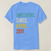 12 jaar Geweldige sinds april 2011 12e verjaardag2 T-shirt (Design voorkant)