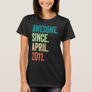 12 jaar Geweldige sinds april 2011 12e verjaardag T-shirt