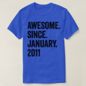12 jaar Geweldige sinds januari 2011 12e verjaarda T-shirt (Design voorkant)