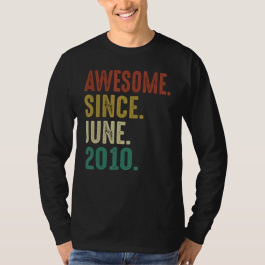 12 jaar Geweldige sinds juni 2010 T-shirt (Voorkant)