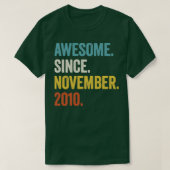 12 jaar Geweldige sinds november 2010 12e geboorte T-shirt (Design voorkant)