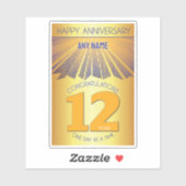 12 Jaar | Golden Ray 12 Stappen AANGEPASTE NAAM Sticker (Vel)