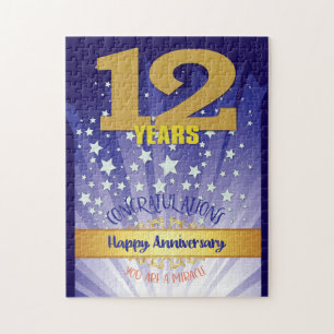 12 Jaar Hersteljubileum Krachtig Cijfer Legpuzzel
