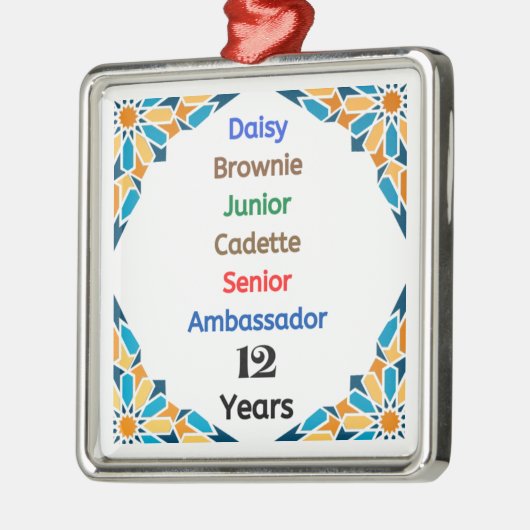 12 jaar in Scouting Milestone Ambassadeur Afstudee Metalen Ornament (Links)