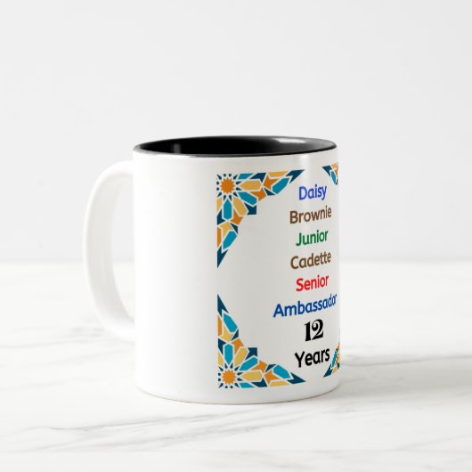 12 jaar in Scouting Milestone Mok Ambassadeur Afst (Voorkant links)