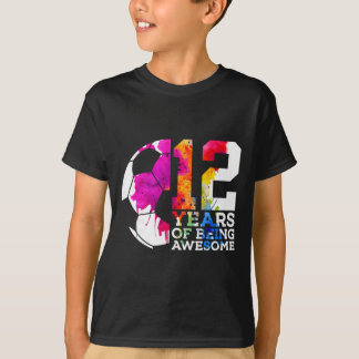 12 Jaar Lang Geweldige Voetbal 12e Verjaardag T-shirt