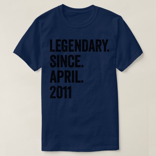 12 jaar Legendary sinds april 2011 12e verjaardag T-shirt (Design voorkant)