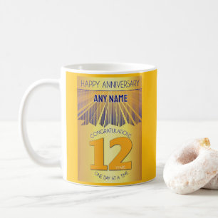 12 Jaar Nuchter Jubileum Gouden Straal 12 Stappe Koffiemok