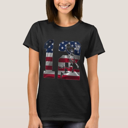 12 Jaar Nummer 12 Schets 12e Verjaardag T-shirt (Voorkant)