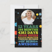 12 Jaar Oud 12e Verjaardag 144 Maanden Gepersonali Bedankkaart (Voorkant)