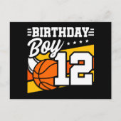 12 Jaar Oud Basketbal Party 12e Verjaardag Jongen Briefkaart (Voorkant)