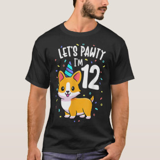 12 jaar oud Corgi Hondenliefhebber 12e verjaardag T-shirt
