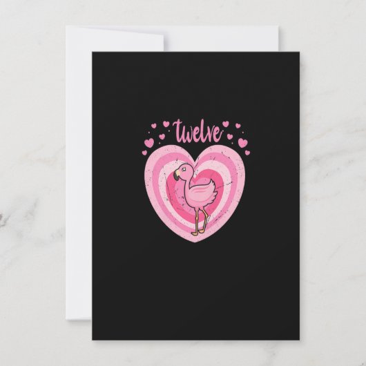 12 jaar oud Cute Flamingo Birthday Girl 12th B-day Kaart (Voorkant)