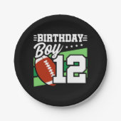 12 Jaar Oud Football Party Thema 12e Verjaardags J Papieren Bordje (Voorkant)