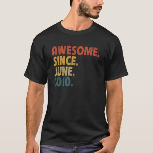12 jaar oud Geweldige sinds juni 2010 12e verjaard T-shirt