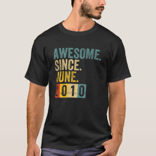 12 jaar oud Geweldige sinds juni 2010 12e verjaard T-shirt
