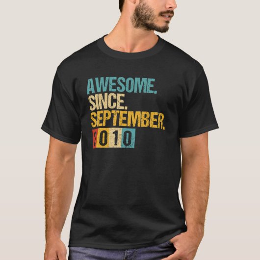 12 jaar oud Geweldige sinds september 2010 12e 2 T-shirt (Voorkant)