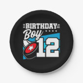 12 Jaar Oud Hockey Party Thema 12e Verjaardag Jong Papieren Bordje (Voorkant)