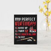 12 Jaar Oud IJshockey Verjaardagsfeest 12e Jongen  Kaart (Gele Bloem)