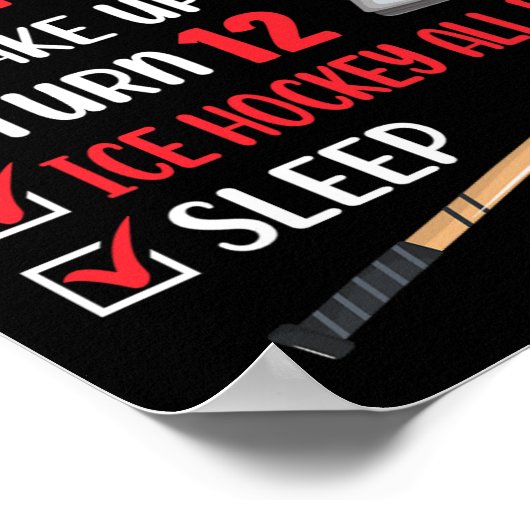 12 Jaar Oud IJshockey Verjaardagsfeest 12e Jongen  Poster (Hoek)