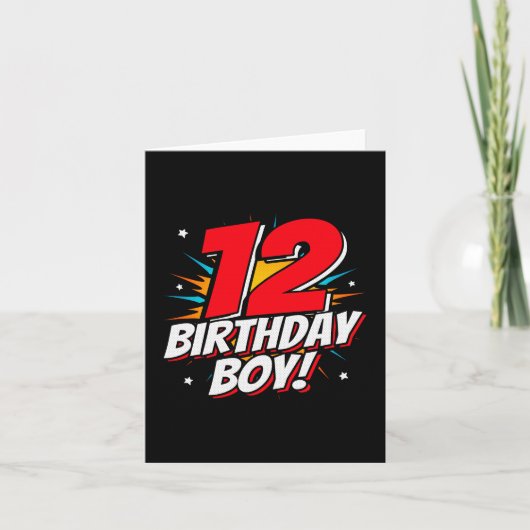 12 Jaar Oud Superheld Verjaardag Jongen 12e Verjaa Kaart (Voorkant)