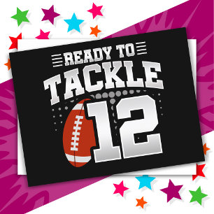 12 Jaar Oud Tackle Voetbalfeestje 12e Verjaardag Briefkaart