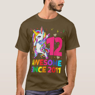 12 jaar oud Unicorn Dabbing 12th Birthday Girl Ver T-shirt