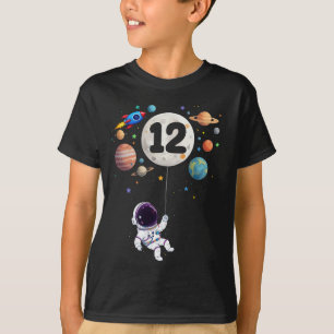 12 jaar oud verjaardag astronaut 12e verjaardag t-shirt