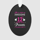 12 jaar oud verjaardagscadeau voor prinses meisje ornament (achterkant)
