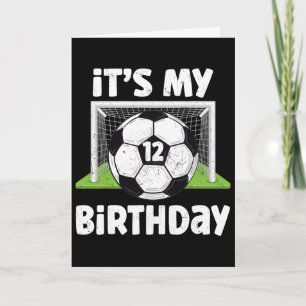 12 jaar oud voetbal 12e verjaardag speler kinderen kaart
