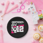 12 Jaar Oud Voetbal Football 12e Verjaardag Meisje Papieren Bordje (Feest)