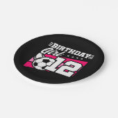 12 Jaar Oud Voetbal Football 12e Verjaardag Meisje Papieren Bordje (Gekanteld)