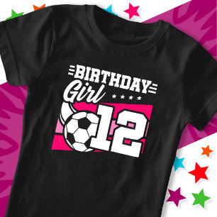 12 Jaar Oud Voetbal Football 12e Verjaardag Meisje T-shirt