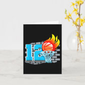 12 jaar oude 12e Basketball Birthday Partij Thema  Kaart (Gele Bloem)