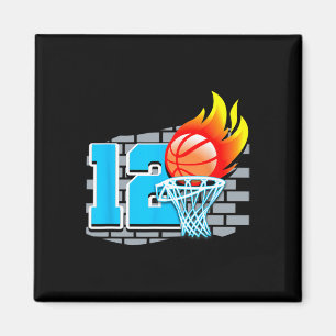 12 jaar oude 12e Basketball Birthday Partij Thema  Magneet