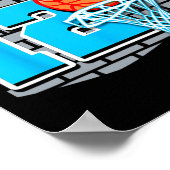 12 jaar oude 12e Basketball Birthday Partij Thema Poster (Hoek)