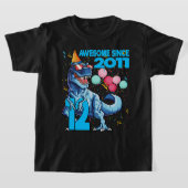 12 jaar oude 12e verjaardag Dinosaur Boy Party 201 T-shirt (Laagn)