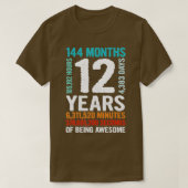 12 jaar oude 12e verjaardag gift retro  144 t-shirt (Design voorkant)