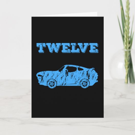 12 jaar oude 12e verjaardag Jonge-spierwagen Kaart (Voorkant)