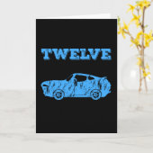 12 jaar oude 12e verjaardag Jonge-spierwagen Kaart (Gele Bloem)