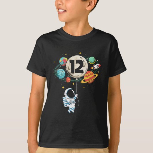 12 jaar oude Astronaut Space 12th Bir T-shirt (Voorkant)