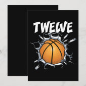 12 jaar oude Basketball Birthday Party 12th Boy Feestdagenkaart (Voorkant / Achterkant)