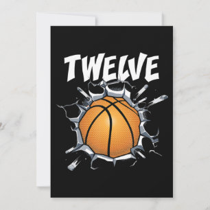12 jaar oude Basketball Birthday Party 12th Boy Feestdagenkaart