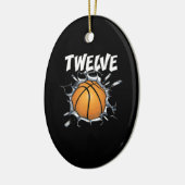 12 jaar oude Basketball Birthday Party 12th Boy Keramisch Ornament (Links)