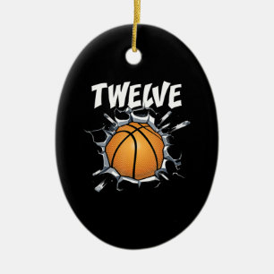 12 jaar oude Basketball Birthday Party 12th Boy Keramisch Ornament