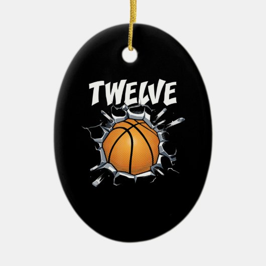 12 jaar oude Basketball Birthday Party 12th Boy Keramisch Ornament (Voorkant)