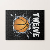 12 jaar oude Basketball Birthday Party 12th Boy Legpuzzel (Horizontaal)