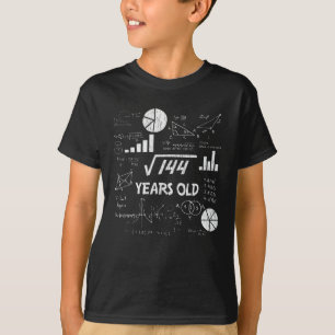 12 jaar oude Bday Geeky Wiskunde 12e verjaardagsca T-shirt